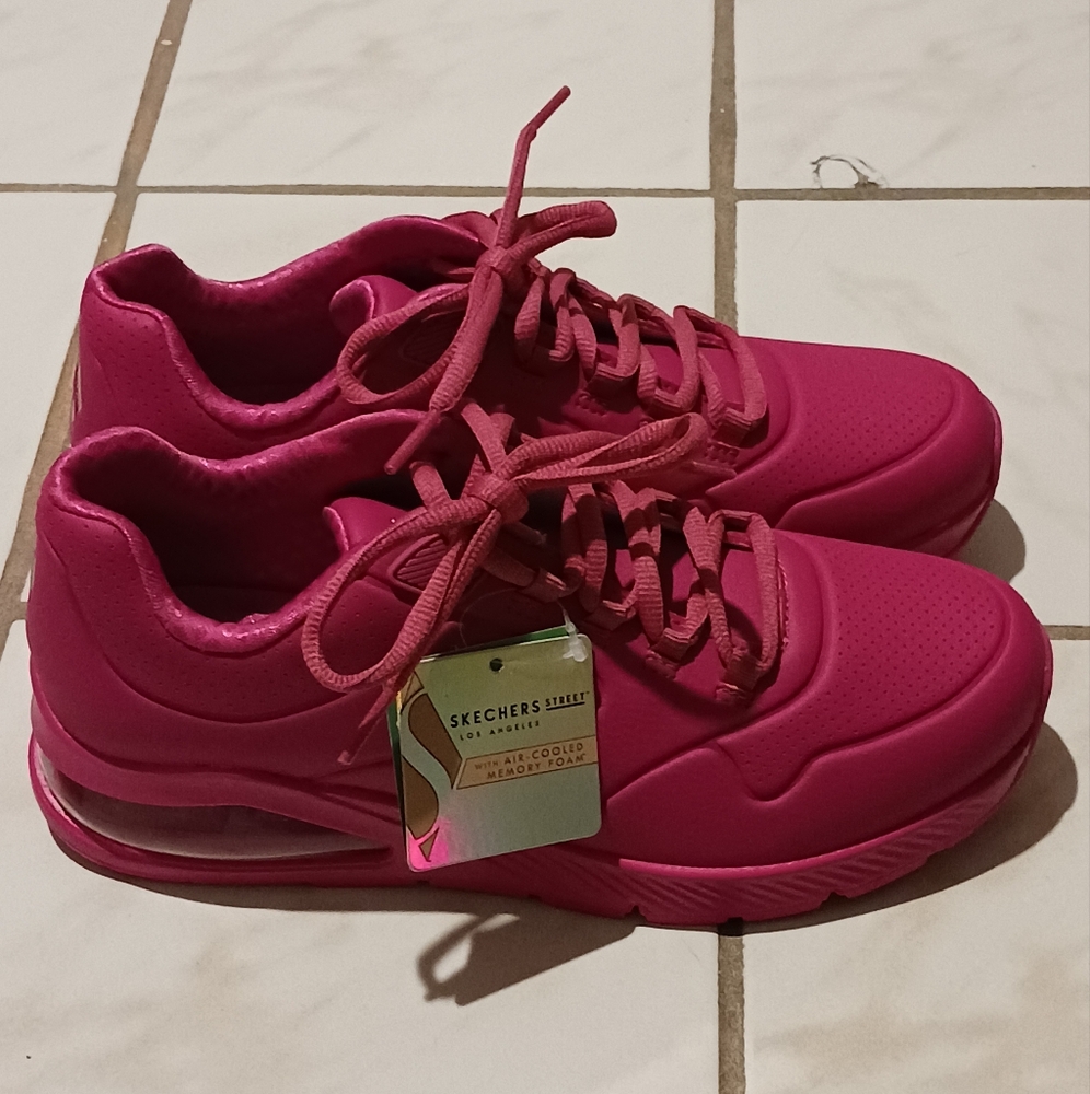 Skechers Street Los Angeles Air Cooled Memory Foam Vegan Fuschia - Picture 7 of 16